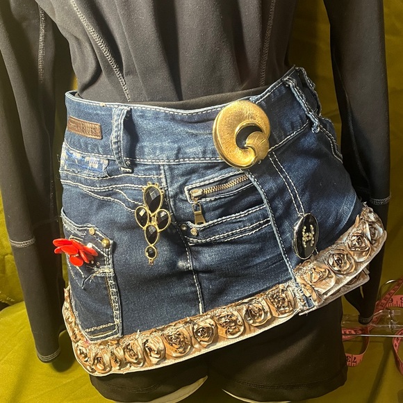 Upcycled Denim Corset Belt main image 7